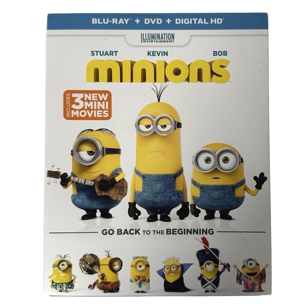 Minions Blu-ray DVD Digital HD Combo Pack Illumination Entertainment Slipcover‎